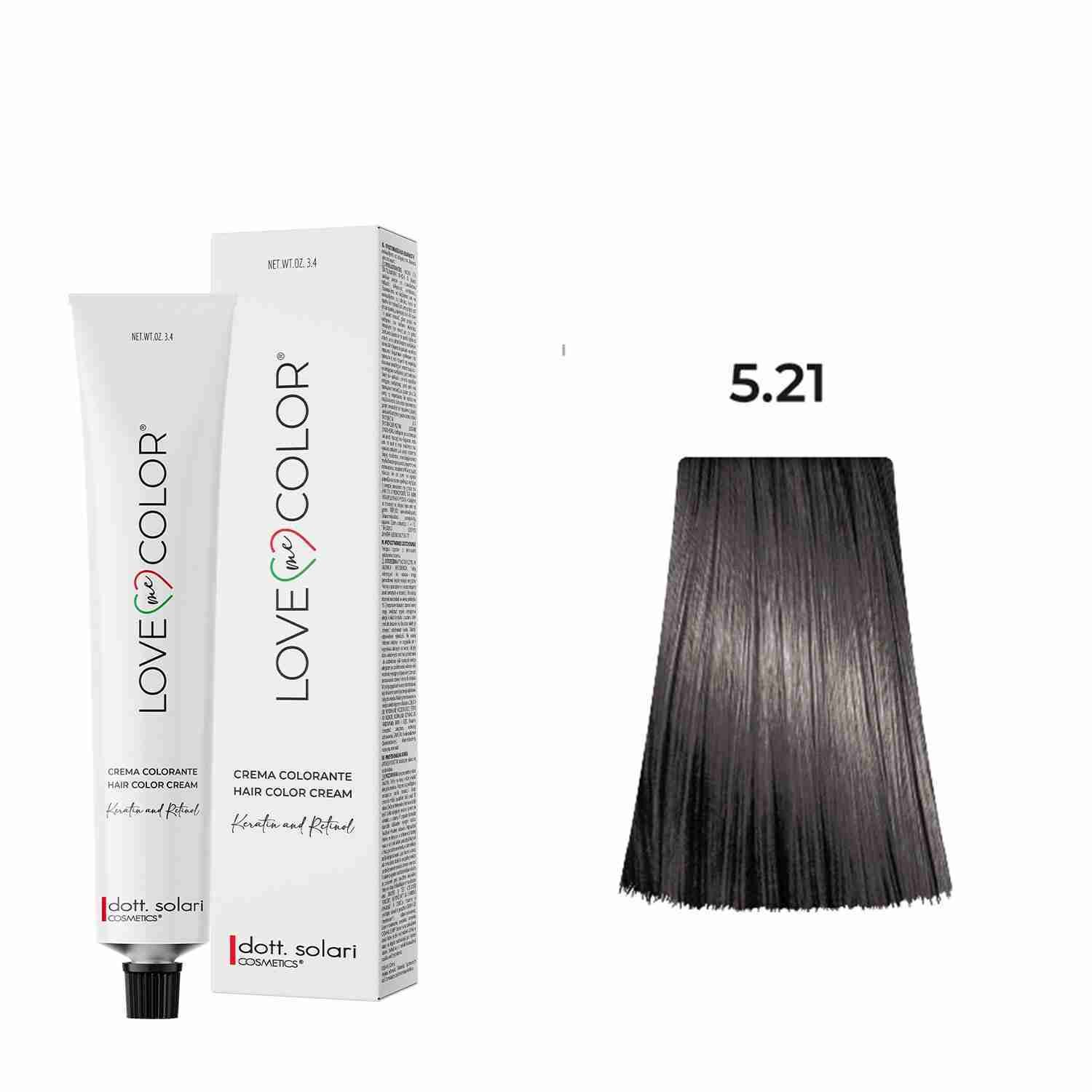 Love Me Color Hair Dye 5.21 Light Brown Iridescent – 100ml