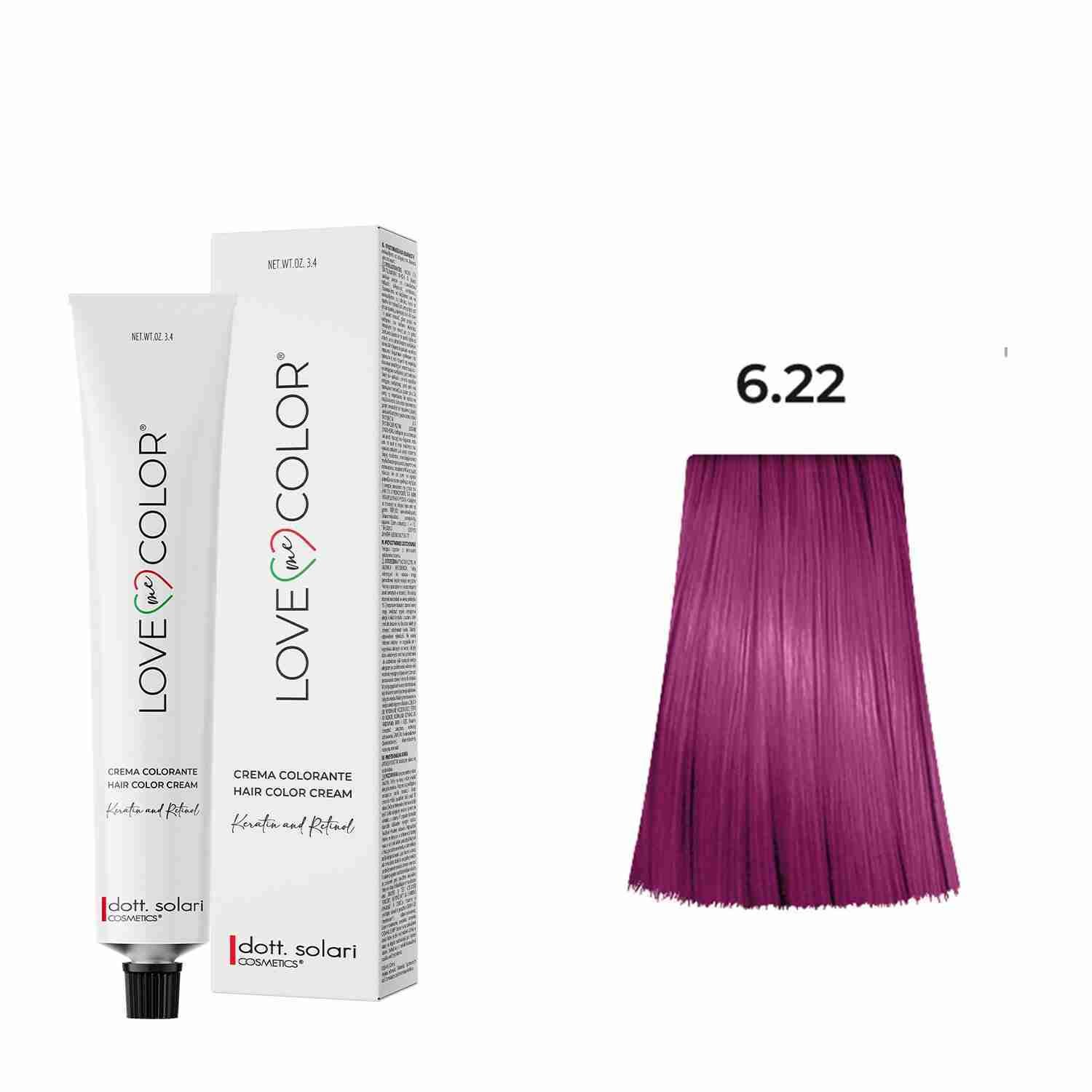 Love Me Color Hair Dye 6.22 Blonde Dark Iridescent Intense – 100ml