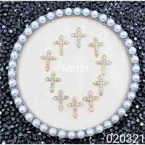 Nail jewellery Cross with Strass.