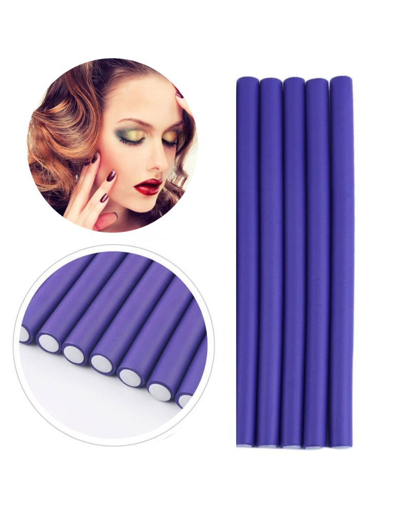 SET OF 5 PIECES FLEXIBLE HAIR ROLLERS 24CM
